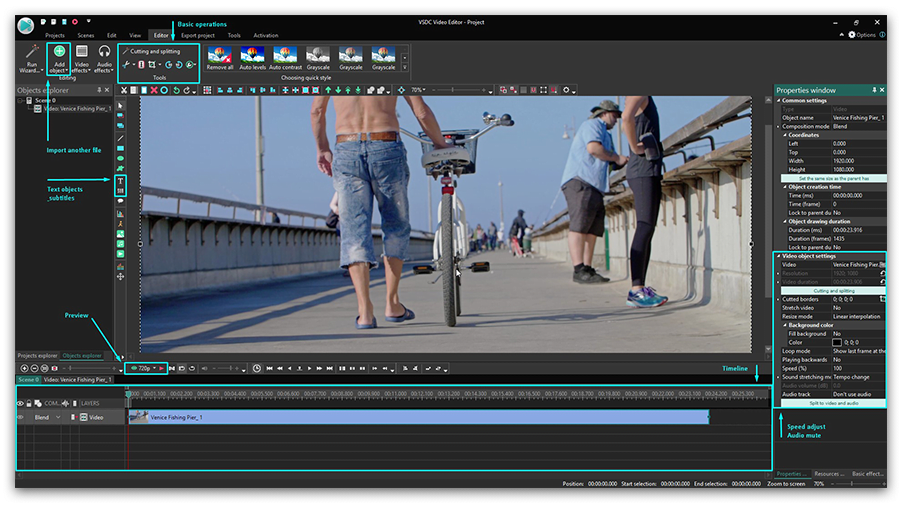 VSDC Free Video Editor interface