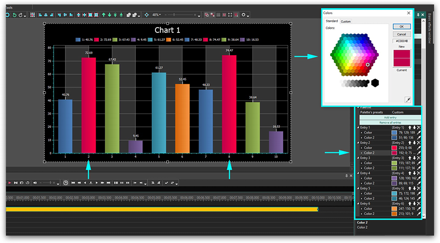 Setting up chart bar colors using gradient