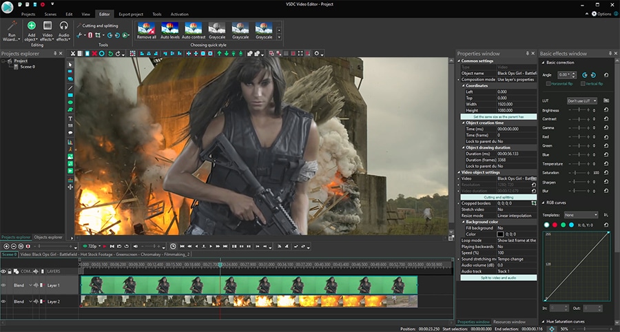 vsdc free video editor chroma key