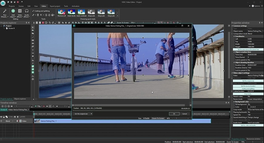 vsdc how to crop video