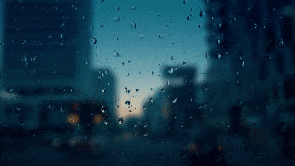 Raindrop effect settings: gradual increase the blue tones of the footage