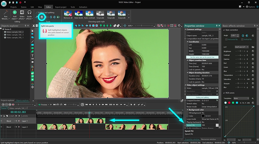 How to speed up a video for free in VSDC Video Editor