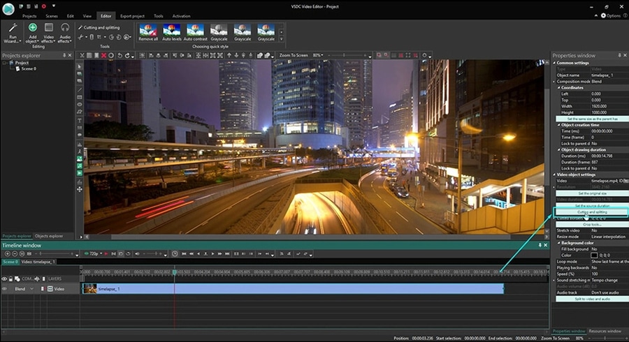 vsdc video editor cutting and splitting