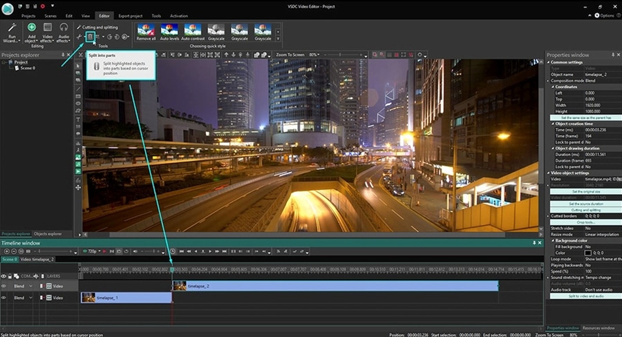 How to split a video file into two parts quickly