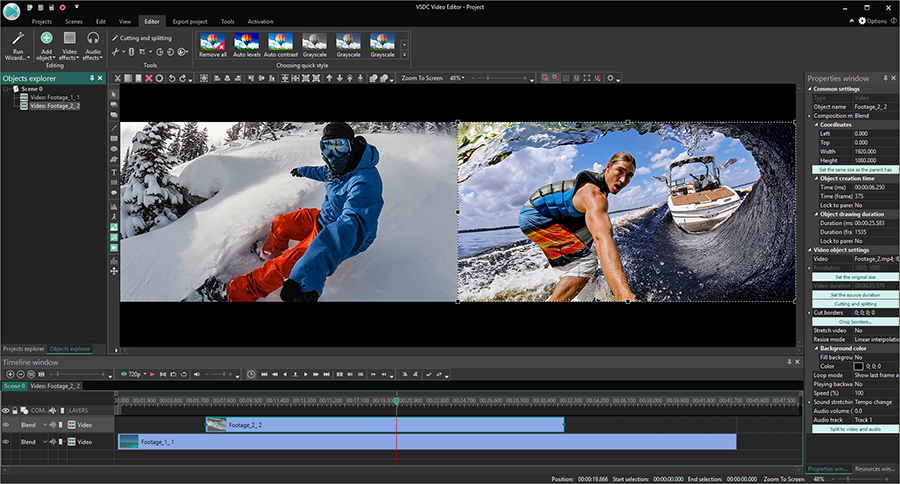 VSDC is a free GoPro video editor for Windows