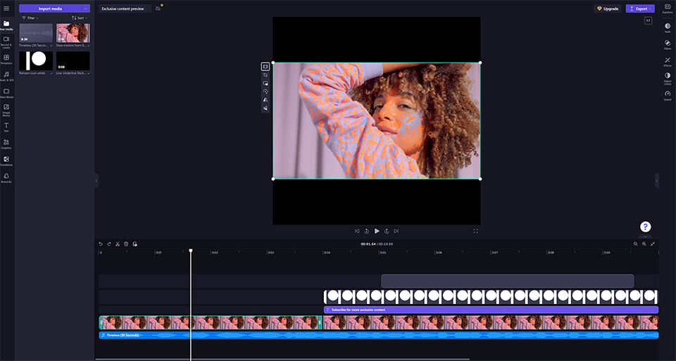 Save videos in 4K video resolution in Clipchamp