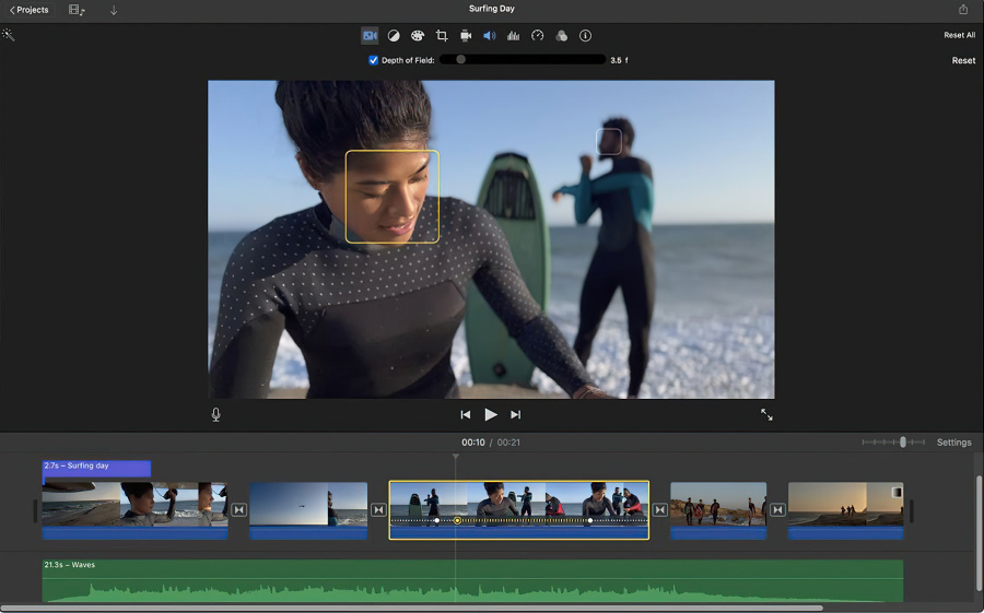 iMovie is a default video editor for MacOS that comes with basic color correction tools