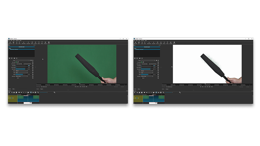 Shotcut chroma key (before-after)