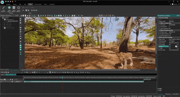 Free 360 video editing software interface