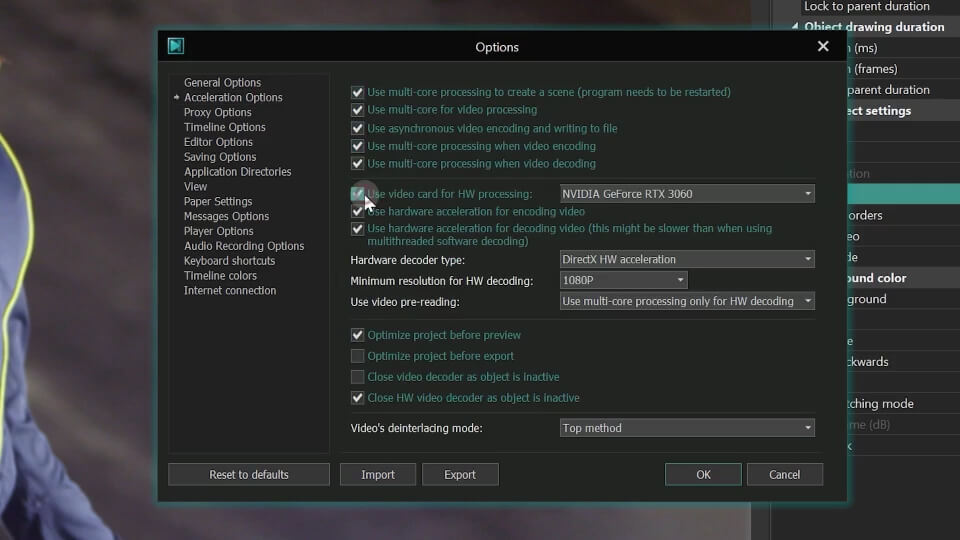 Стабилизация видео 4k с помощью редактора VSDC