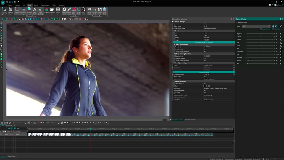 How to edit 4K video: color correction features in VSDC