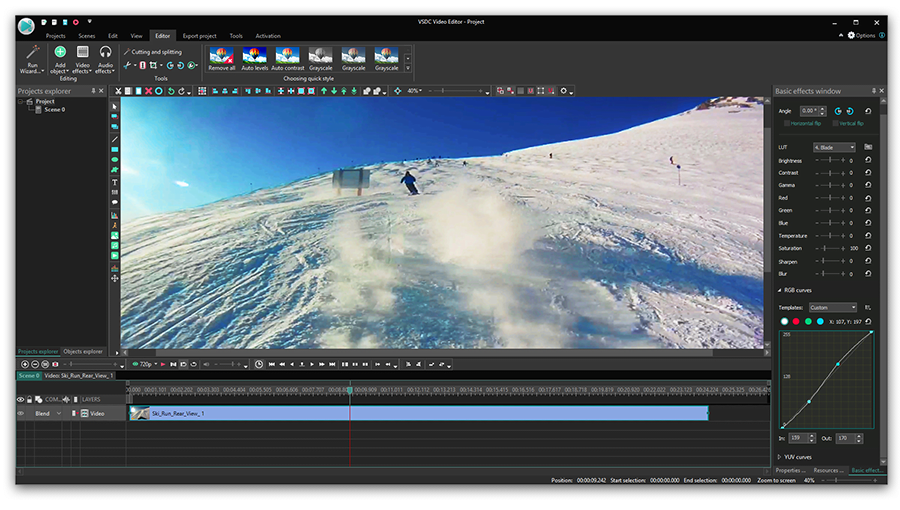 How to edit 4K video: color correction features in VSDC