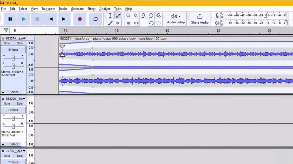 Exporting audio in Audacity