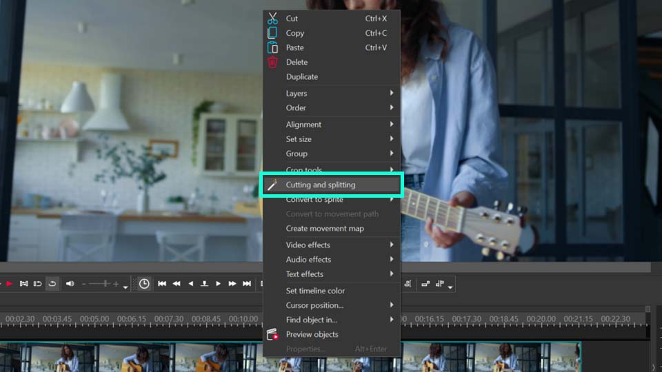 Opening the window for exporting audio