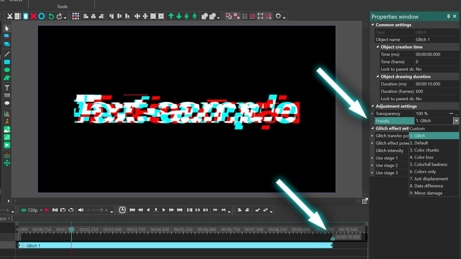 Create a glitch text effect online free