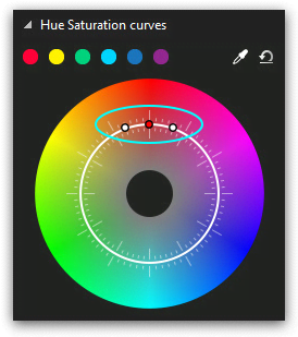 Select red tones for correction