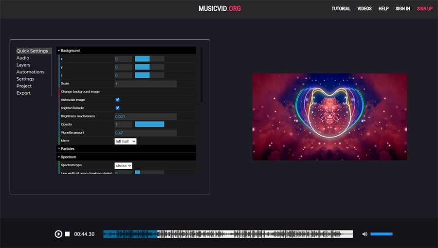 MusicVid is a free cloud-based music visualizer