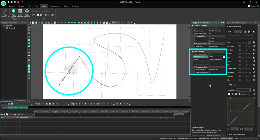 How to change object movement speed in a video