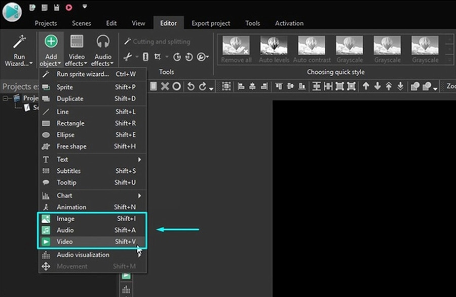 add object to scene editor