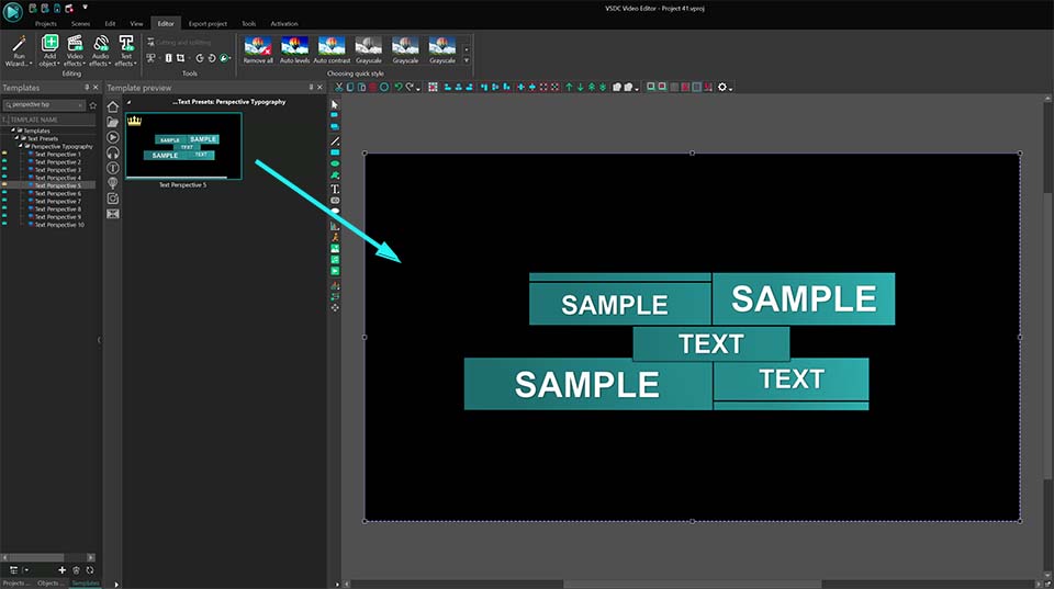 Text-Based Template. Using the Text Perspective 5 Template
