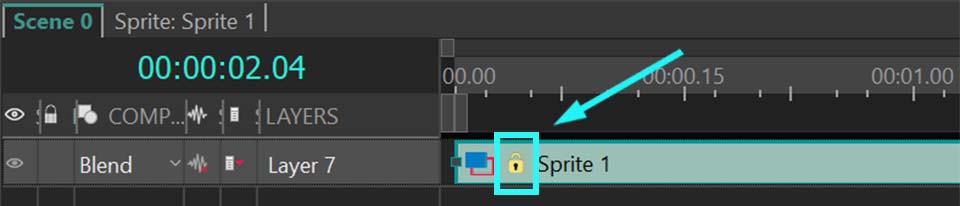 A Lock Icon on the Timeline. Indication that the Template is not Purchased