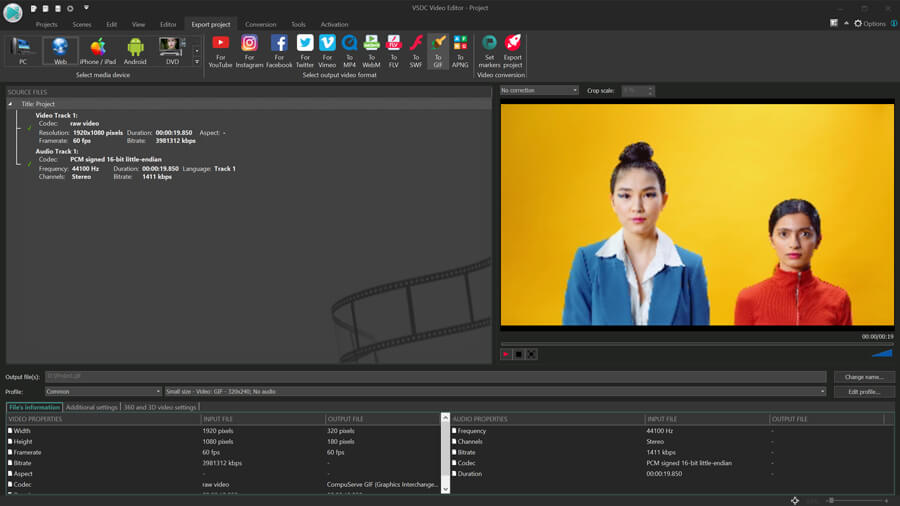 How to export a video from VSDC