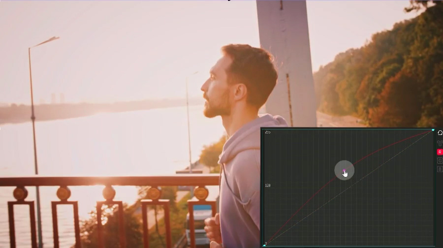 Example of the higher brightness of the red channel