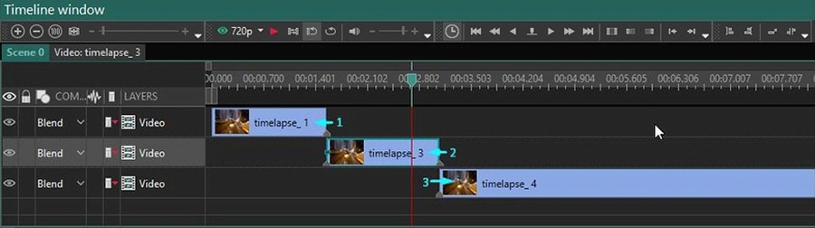 VSDC video editor timeline