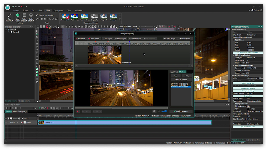 Splitting a video into multiple parts