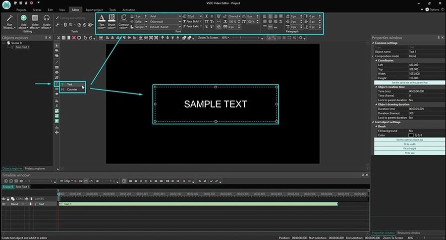 Use VSDC Free Video Editor to add text to your footage | Tutorial