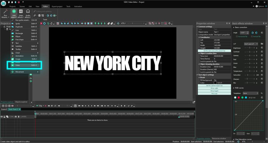 Text insert the video