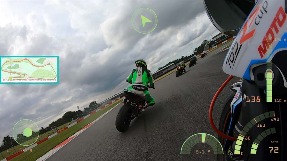 GPS path settings panel in VSDC showing map overlay and route customization options