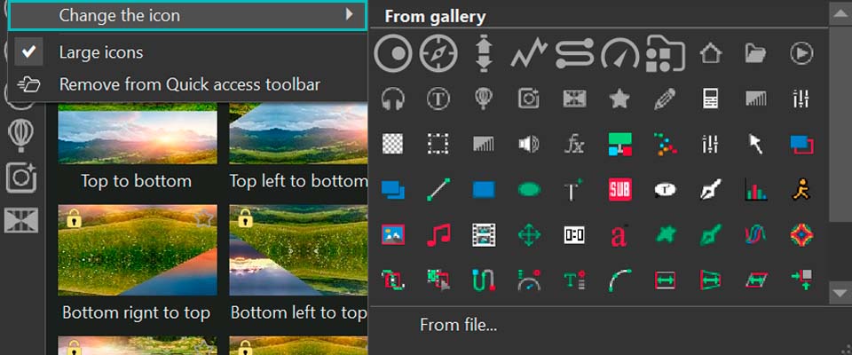 Change the icon command for a VSDC template