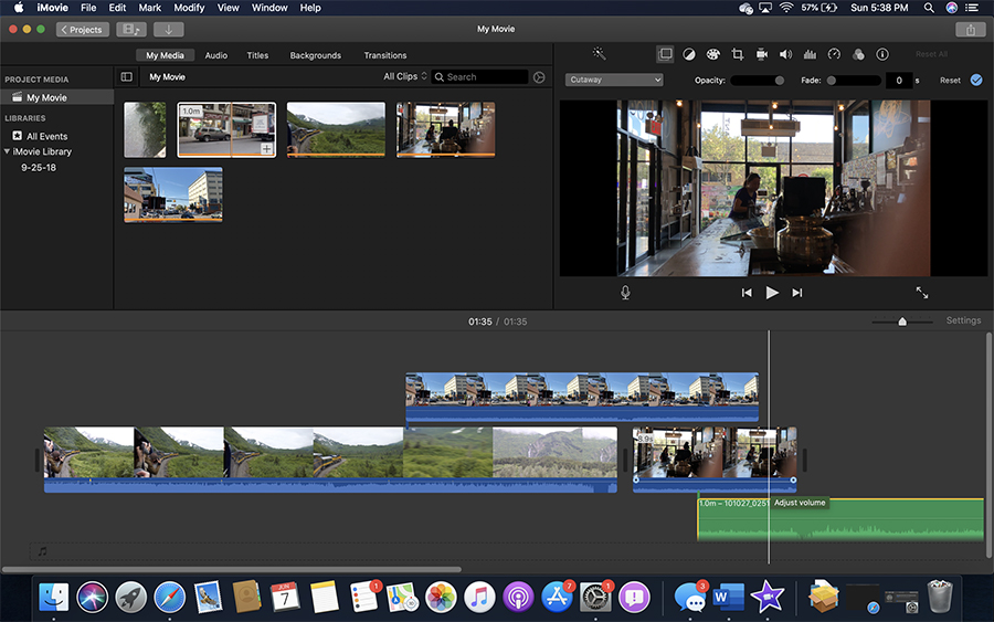 iMovie is a free GoPro video editor for Mac
