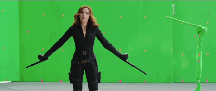 Movie fights made with green screen