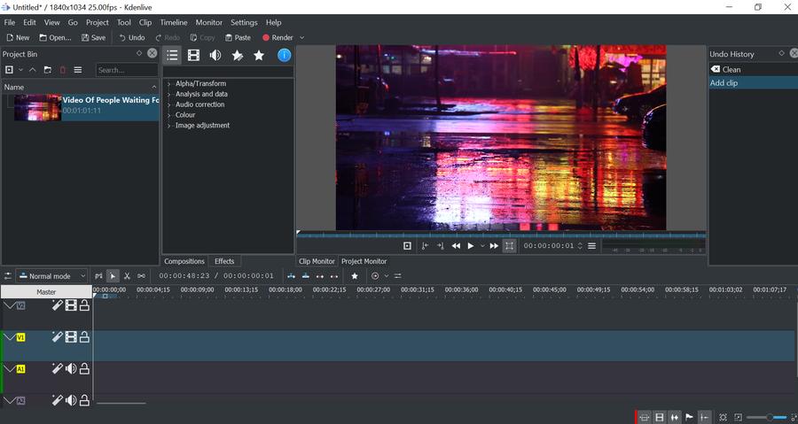 Kdenlive is open source video editing software