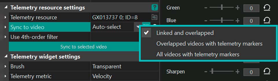 Video Filter for Telemetry Sync