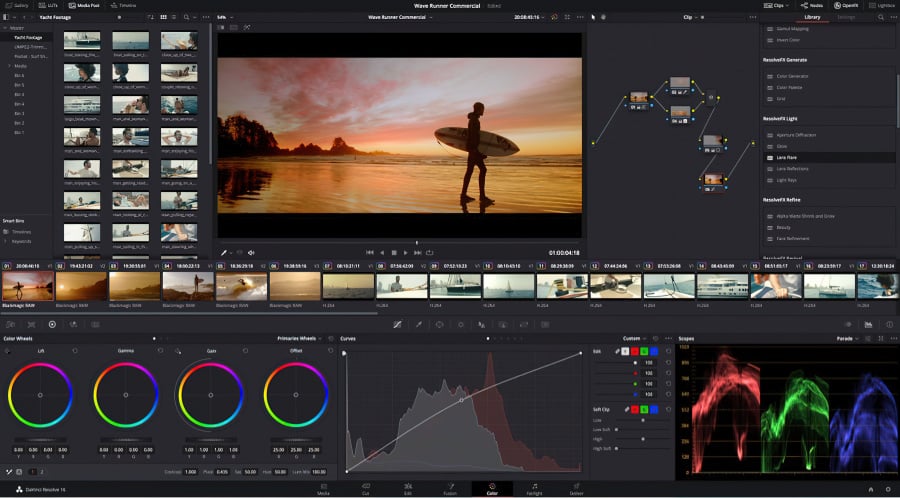 Davinci Resolve is professional-level software for video color correction