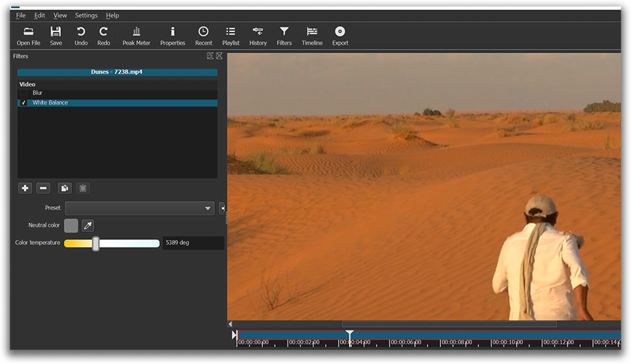 Shotcut video editor interface