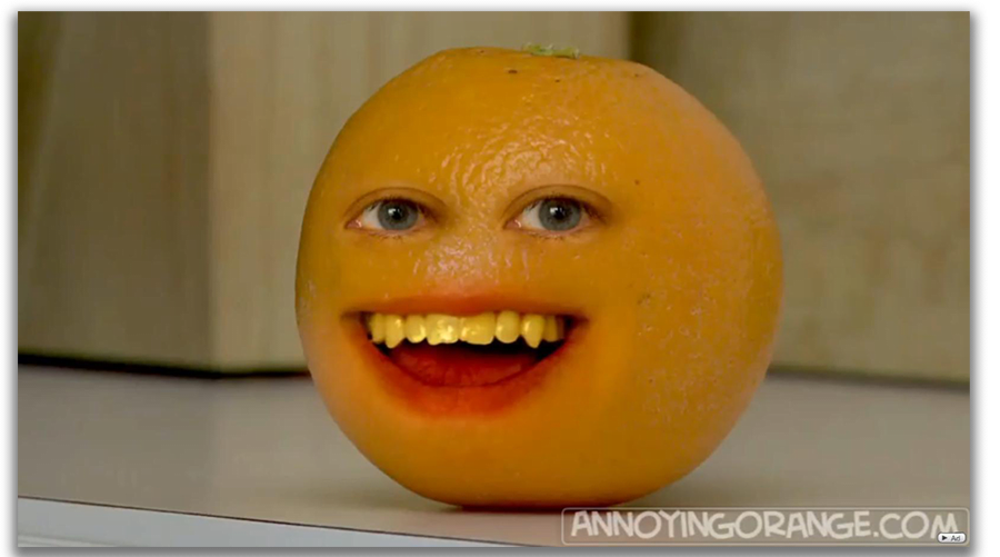 Outlined part can be layered on another image or video similar to the annoying orange series